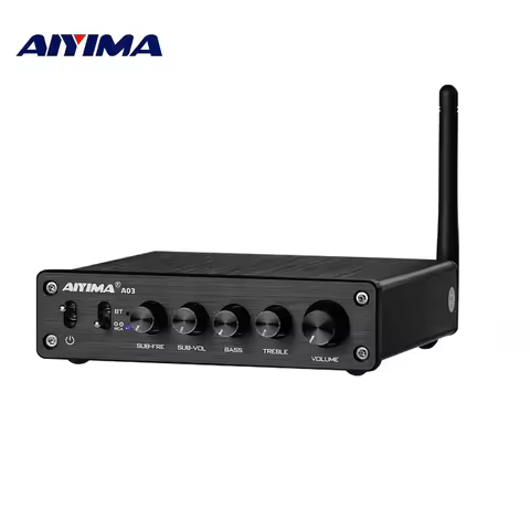 AIYIMA A03 TPA3116 Amplificador Subwoofer Audio Bluetooth Sound 2.1 50Wx2+100W HiFi TPA3116D2 Digita