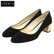 Jimmy Choo 粗跟麂皮高跟鞋，女鞋，黑色，36碼（近全新）[二手]