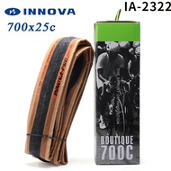 INNOVA ยางรถจักรยาน700 X 23C/25C 120TPI Kevlar ป้องกันการเจาะจักรยานเสือหมอบเบามาก210กรัมยางแข่งรถ70