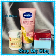 COMBO 3SP KEM BODY BẠCH NGỌC LIÊN HỒNG + SỮA DƯỠNG THỂ VASELINE GLUTA - HYA 10X + KEM KÍCH TRẮNG ABU