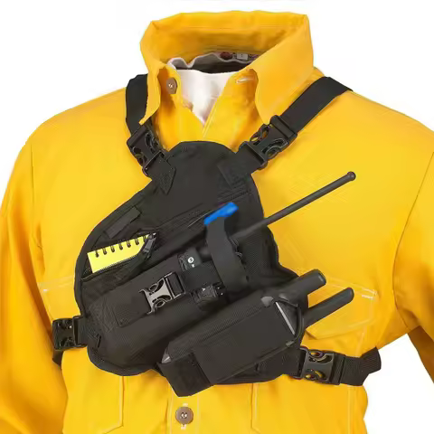 Portable Walkie Talkie Chest Bag Harness Holder Adjustable Pack Carry Case For Baofeng UV-5R UV-82 B
