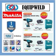 MAKITA 18V COMBO DF488DWE / HP488DWE CORDLESS DRIVER DRILL / HAMMER IMPACT DRILL + BL1815G BATTERY X