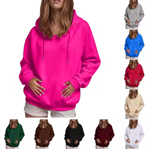 Women Fall And Winter Casual Solid Color Hooded Side Zip Hoodies Womens Winter Hoodies Zip up Women 