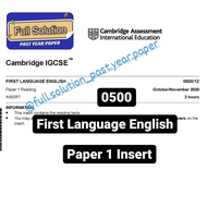 Cambridge IGCSE 0500 First Language English Past Year [Question Paper + Mark Scheme]