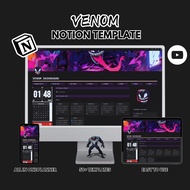 Notion Template VENOM | Aesthetic Notion Template | Dark Mode Notion Planner | Personal | Editable N
