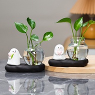 #HalloweenGift #ViralGhost "Piaopiao" Ornament – ​​Cute Sprite Hydroponic Vase & Mini Fish Tank