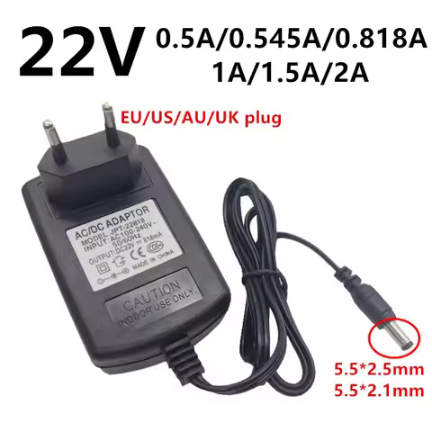 22V 22 Volt Universal Power Supply Adaptor AC 110V 220V to DC 22 V 0.5A 500ma 0.545A 545ma 0.818A 81