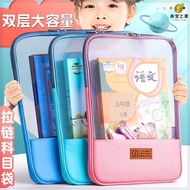 New Translucent Mesh Zipper office File Bag Zipper File Holder Household Stationery Organizer Bag St