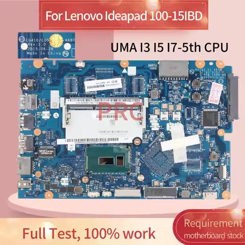 NM-A681 For Lenovo Ideapad 100-15IBD B50-50 Notebook Motherboard 5B20K25458 5B20K40900 Core I3 I5 I7