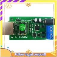 【W】ET69C02 Ethernet Network IP RJ45 to RS485 Bus Converter for Modbus RTU Master Slave Client Server