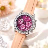 Hector HEC500 Women Ladies Fashion Watch 38mm Quartz Chronograph Silicone Strap 30M Water Resistant