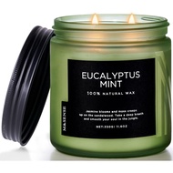 M&SENSE Eucalyptus & Mint Soy Candles for Home Scented, 11.6oz 70 Hour Burn Aromatherapy Candle Gift