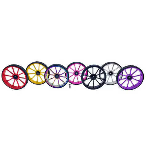 1 pair Widened Thickened Easy Push Wheels for Brompton Birdy Folding Bike，Hollow Aluminum Bearing Wh