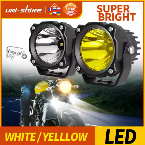 UNI-SHINE 3 INCH Led Spotlight Work light 12V 24V Auxiliary Fog Lamp 6500K 3500K Moto Headlight For 