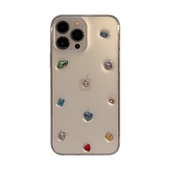 3D colored diamond 17promax suitable for iPhone 13, 16, 15, 12, XR, 11 luxury soft case berduri cond