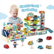 Electric Track Car Parking Building Toy Racing Rail Car Train Track Toys Mechanical Adventure Brain 