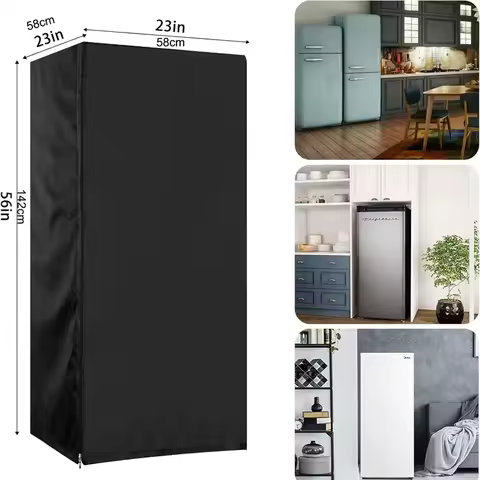 1pc Refrigerator Cover 58.42cmL x 58.42cmW x 142.24cmH, Oxford Cloth Upright Freezer Cover Suitable 