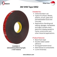 3M 5952 VHB Foam Tape Black (5yds)