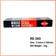 NIKKO Kawat Las RD 260 1.6mm 2.6mm 2.0mm x 250mm Nikko Steel PER KG Murah BISA COD 1Kawat las listrik 2mm 1Kawat las listrik kecil 1 dus 1Kawat las listrik 450 wat 1Kawat las listrik rd 260 5kg 1Kawat las alumunium 1Kawat las perak kulkas 1Kawat las mig