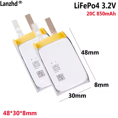 NEW LiFePO4 3.2V 20C Lithium iron phosphate battery 850mAh For turbojet engine cell with high rate 8