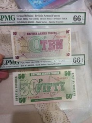 英國軍隊 10 和 50 新便士紙幣