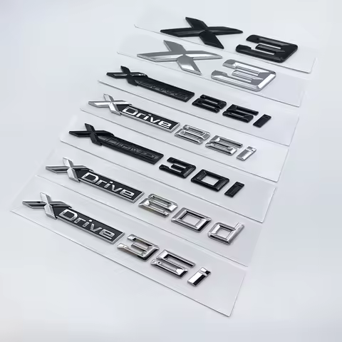 New Chrome Black Fender Letters SDrive20i XDrive20i XDrive28i XDrive30i XDrive20d Emblems for BMW X3