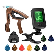 1Set Guitar Capo Guitar Accessories for Ukulele Violin Acoustic Guitar with Picks and Pick Holder