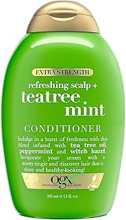 OGX Extra Strength Refreshing Scalp + Teatree Mint Conditioner, Invigorating Conditioner with Tea Tr