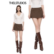 Brown Khaki Mini Skirt Retro Y2K – THE L STUDIOS