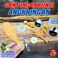 GANTUNGAN Quail Egg Keychain Tempeh/ Chicken/ Aquua/ Viral Angkringan Keychain Viral Food Keychain V