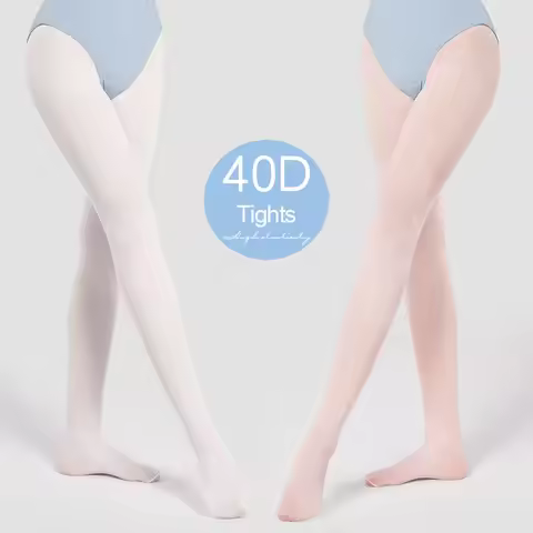 40D Ballet Tights Ballet Stockings for Girls Women Pantyhose Semi-opaque Footed Tights Seamless Ball