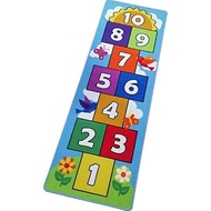 Hop and Count Hopscotch Rug, Kids Floor Play Area Rug Game Carpet Crawl Jump Mat, Children Numbers L