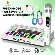 Bonkyo F999XM&F999MAX +OTG ( IOS & Type-c)+ Wireless Microphone Set- Bluetooth Live SoundCard