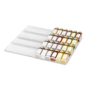 []-Expandable Spice Drawer Organizer Adjustable Clear Acrylic Spice Rack for Drawer for Kitchen Spic
