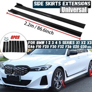 8PCS 2.2m Side Skirt Extension Rocker Plate Lip Separator Bumper For BMW 1 2 3 4 5 Series E46 E90 F1