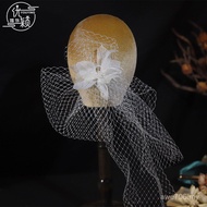 Three-Dimensional Silk Flower Wedding Dress Headdress Net Yarn Hair Clip Side Clip Bride French Hand