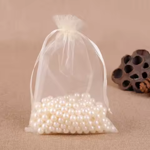100pcs 20x30 25x35 30x40 35x50cm Organza Bags Wedding Birthday Party Candy Chocolate Bags Christmas 