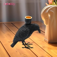 Lohobby Spooky Crow Candle Holder Resin Sculpture Art Deco Table Centerpiece for Halloween Festival 
