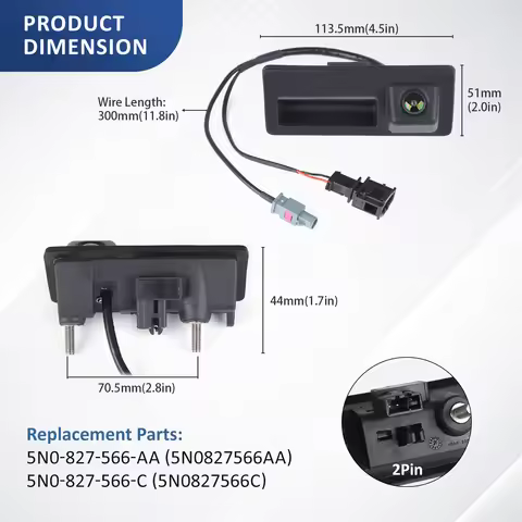 5N0827566AA Rear View Trunk Release Handle Backup Camera 5N0827566C 8K0980551 For Audi A4 A5 A6 Allr