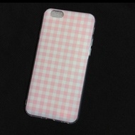 Baby pink checkered iphone6/6s soft cover (instock)