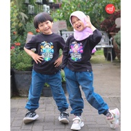 (AF006) Afrakids T-Shirts For Boys and Girls Earth and Sky Are My Rabb Creation Short Sleeve Muslim 