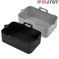 WISATHY Air Fryer Baking Tray, Reusable Rectangle Air Fryer Basket, Silicone Silicone Air Fryer Line