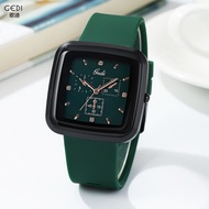 GEDI GEDI Trendy ins Temperament Square Simple Casual Silicone Large Dial Fashion Female Student Wat