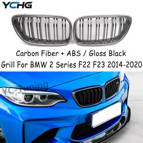 M2 F87 Pre-Lci F22 F23 Carbon Fiber Front Bumper Grill For BMW 2 Series F22 F23 F87 M2 218i 220i 228