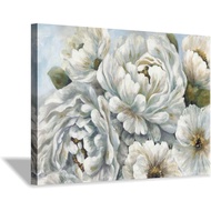 Peony Flowers Canvas Wall Art: Blossom White Floral Painting Picture For Living Rooms Office 36x24