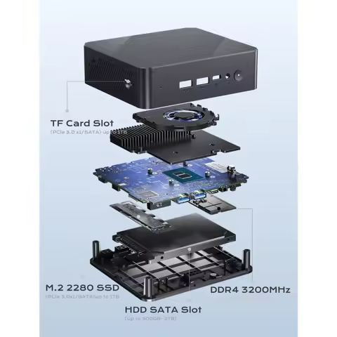 2025 hot sale Popular Mini PC UN100P Alder Lake N100 Micro Computer, 16GB RAM+512GB SSD, 2X TMDS/USB