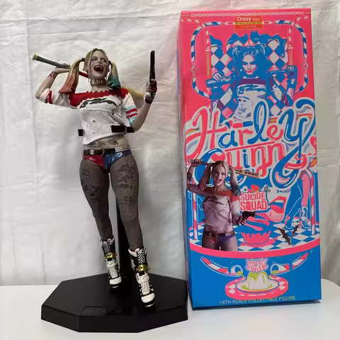 New Harley Quinn Movie Series Peripherals Model Toys With Real Clothes Joint Movable Tabletop Model 