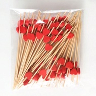 200/100/50/10 chiếc tăm xiên hình trái tim, tăm xiên hình trái tim 4,7 inch, xiên tre xiên khai vị h