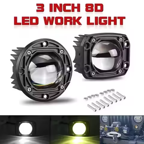 3 Inch Led Work Spotlights 24V 12V Car DRL Lights LED 6000K/3500K Fog Lens Motorcycle Spotlight For