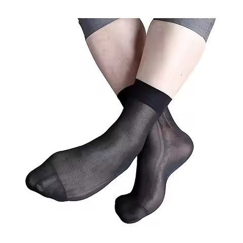 Thin Men Silk Socks Sheer Softy Brand Quality Gay Socks Fetish Collection Transparents Male Dress Su